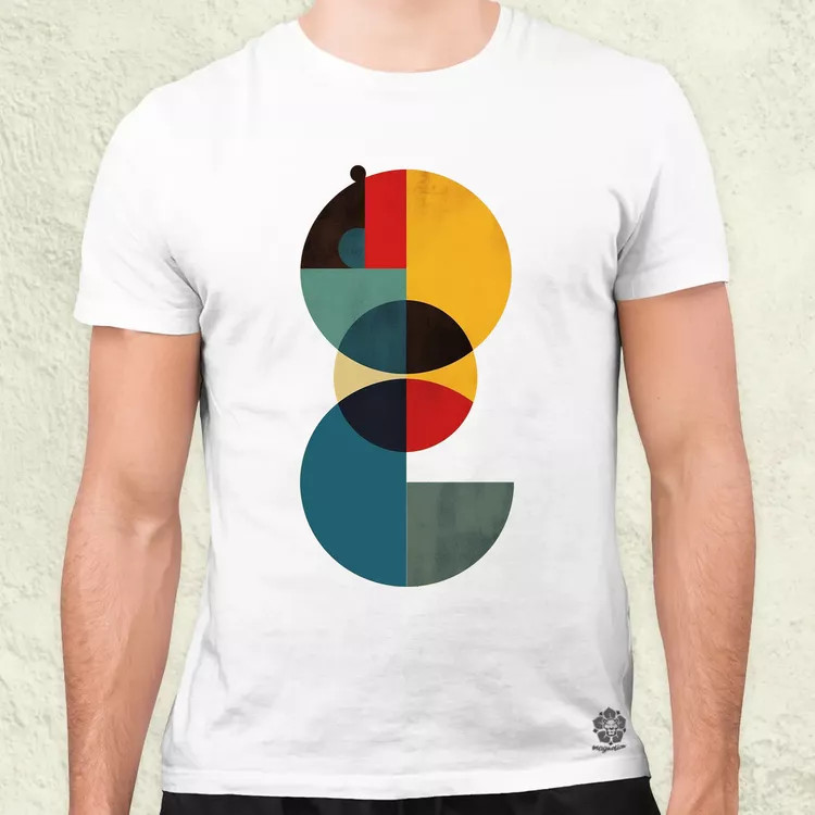 Bauhaus vintage kör absztrakció v4 férfi póló