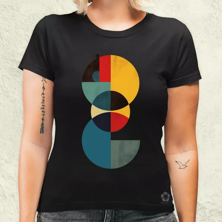 Bauhaus vintage kör absztrakció v4 női póló