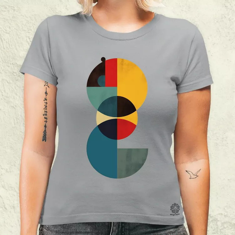 Bauhaus vintage kör absztrakció v4 női póló