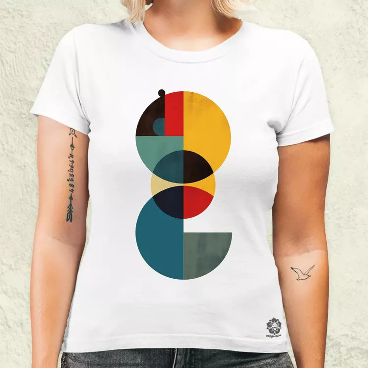 Bauhaus vintage kör absztrakció v4 női póló