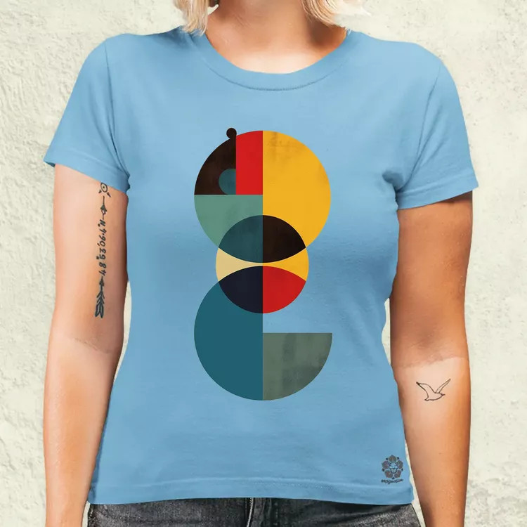 Bauhaus vintage kör absztrakció v4 női póló