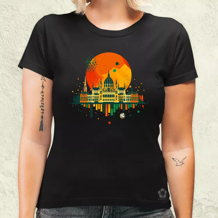 Budapest foci absztrakt v1 női póló
