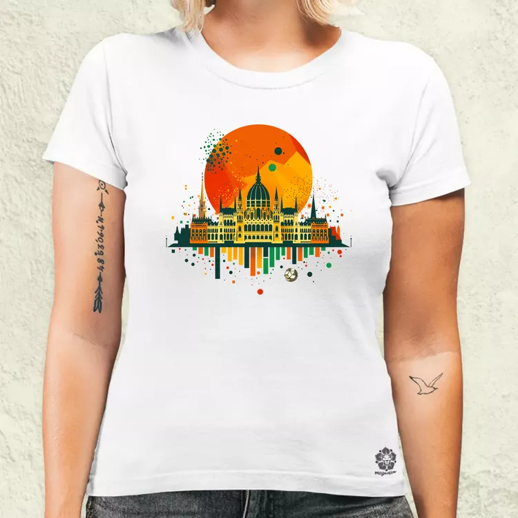 Budapest foci absztrakt v1 női póló