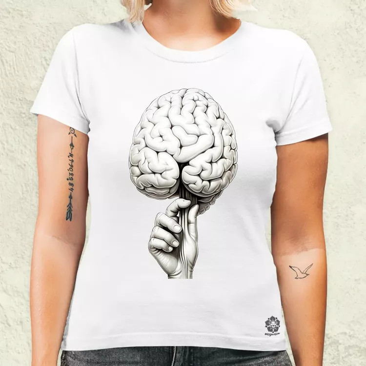 Kéz agy v2 női póló