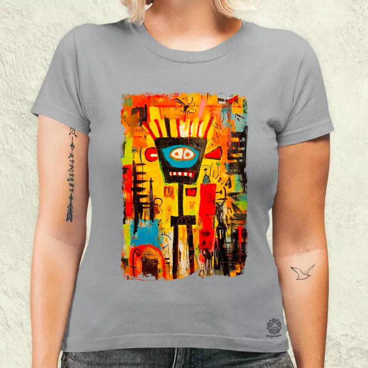 NYC naplemente Basquiat graffiti v3 női póló