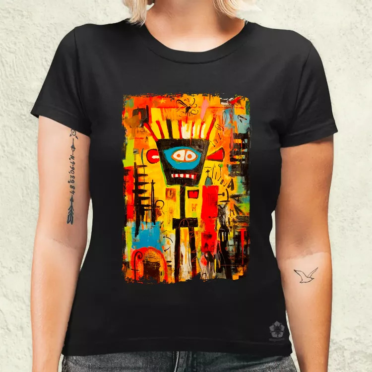 NYC naplemente Basquiat graffiti v3 női póló