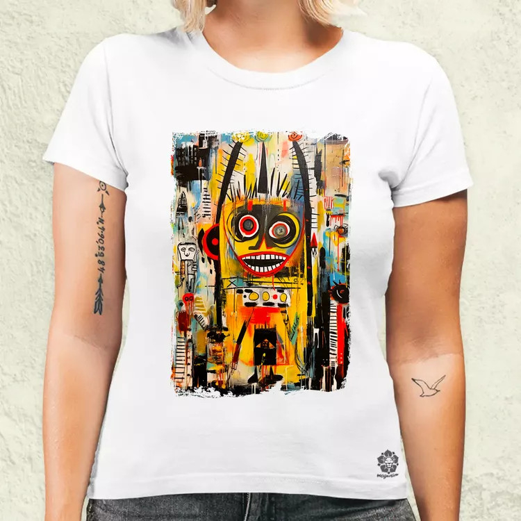 NYC naplemente Basquiat graffiti v4 női póló
