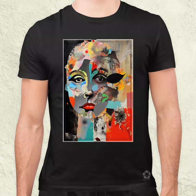 Posztmodern kollázs v3 férfi póló