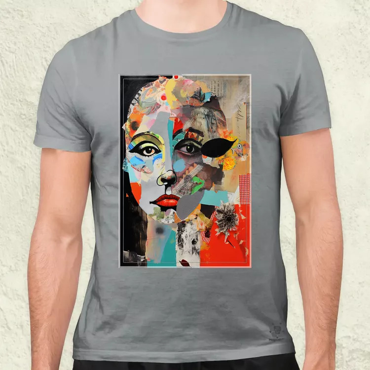 Posztmodern kollázs v3 férfi póló