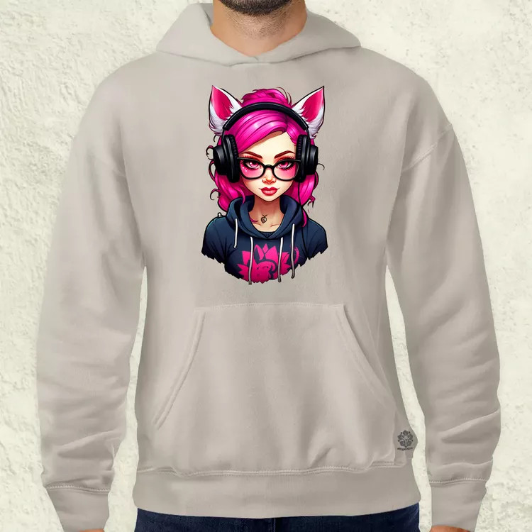 Pink gamer macskalány v2 férfi pulóver