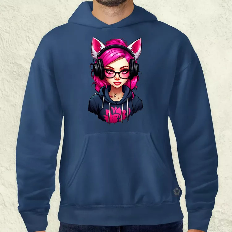 Pink gamer macskalány v2 férfi pulóver