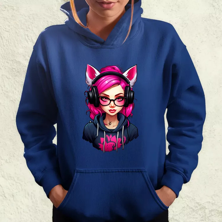 Pink gamer macskalány v2 női pulóver