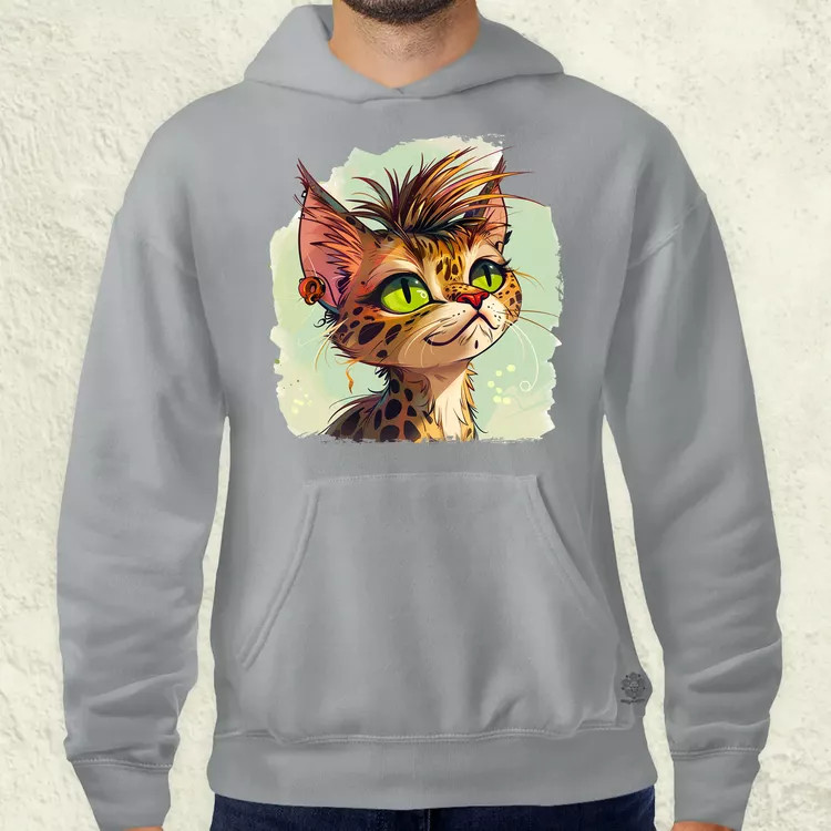 Punk cica v2 férfi pulóver