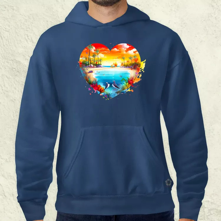 Strand szív v2 férfi pulóver