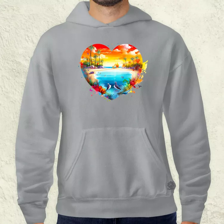 Strand szív v2 férfi pulóver