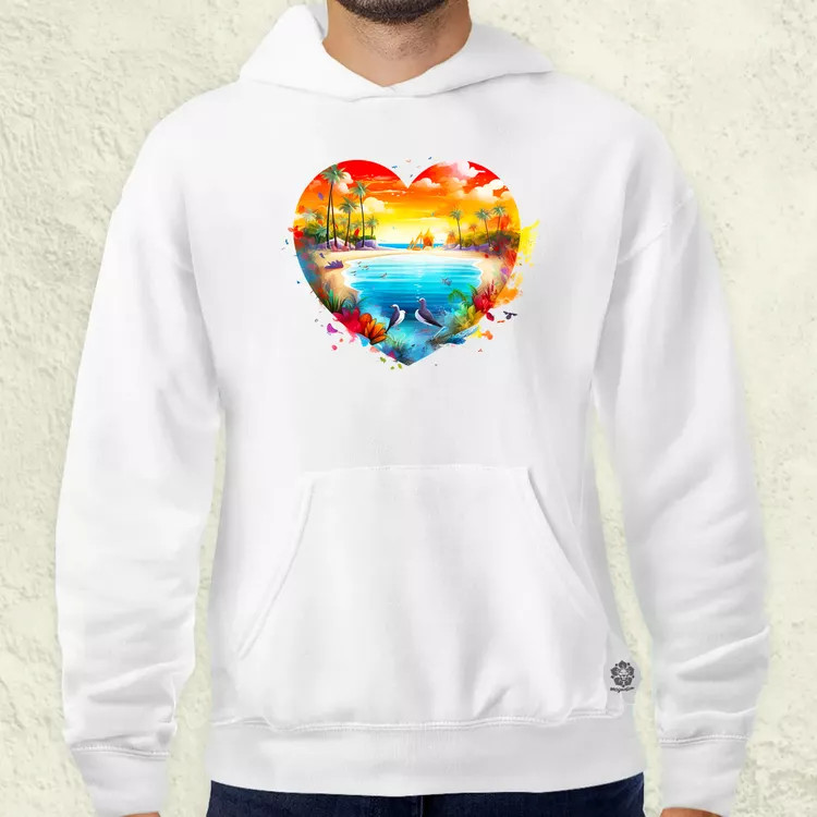 Strand szív v2 férfi pulóver
