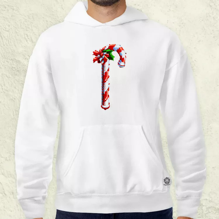 Pixelart Candy cane férfi pulóver
