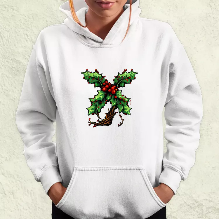 Pixelart fagyöngy piros női pulóver