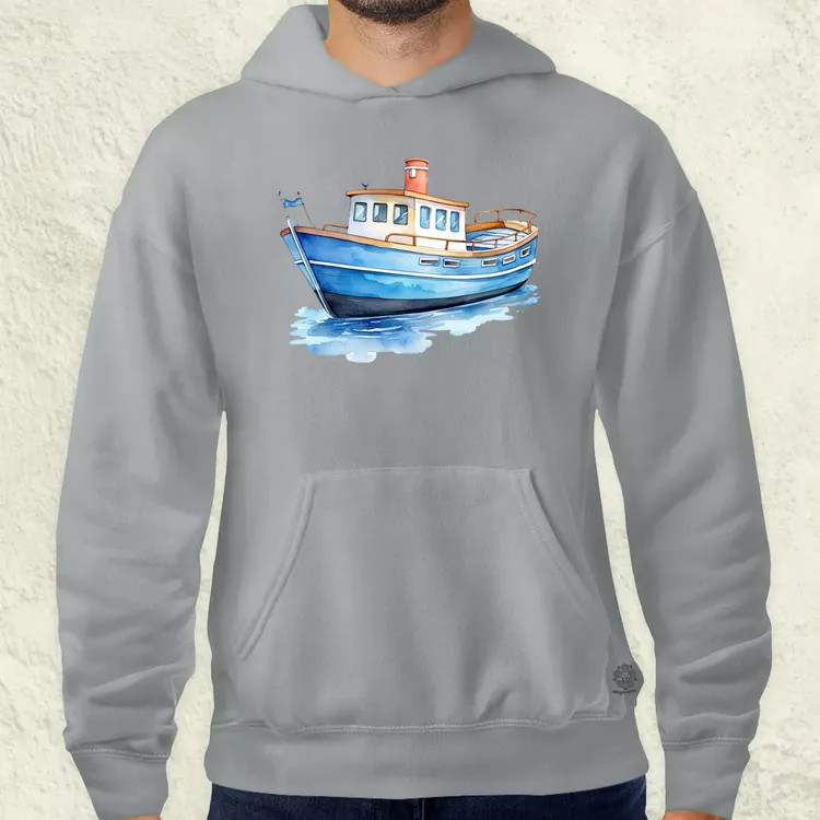 Hajó rajz v1 férfi pulóver