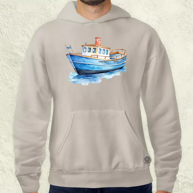 Hajó rajz v1 férfi pulóver