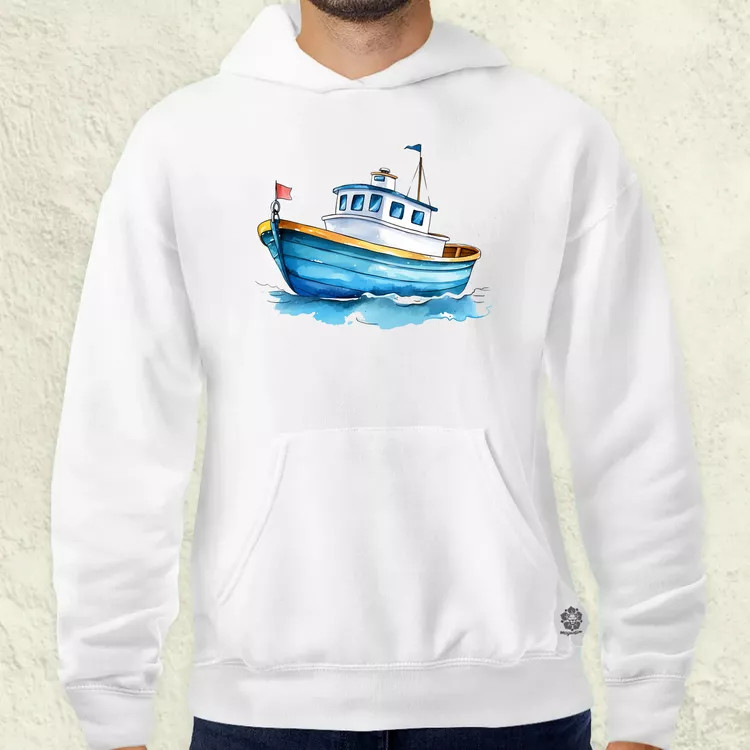 Hajó rajz v4 férfi pulóver