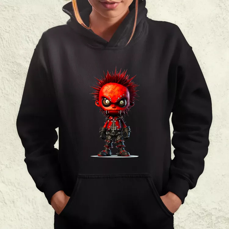 Piros punk srác v1 női pulóver