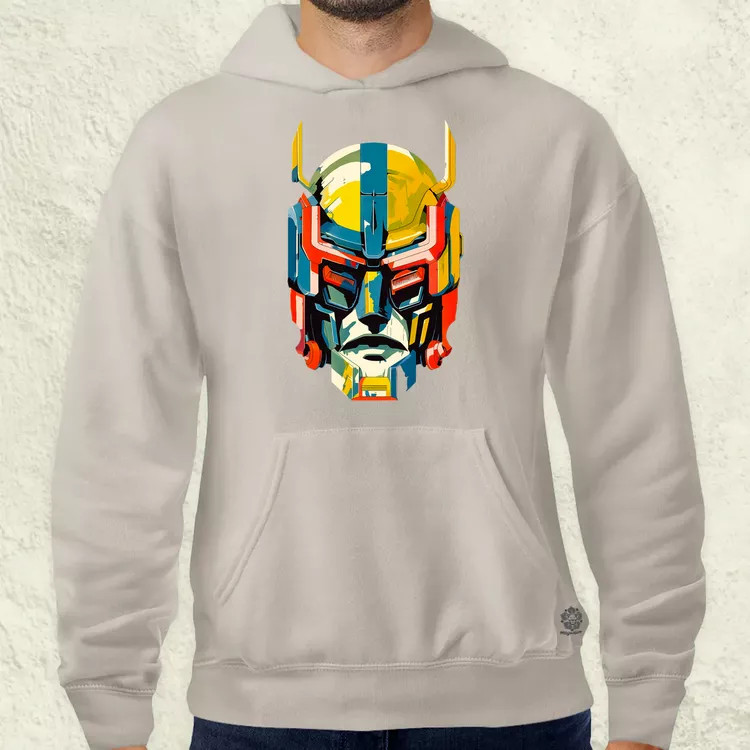 Szimetrikus mecha fej v1 férfi pulóver