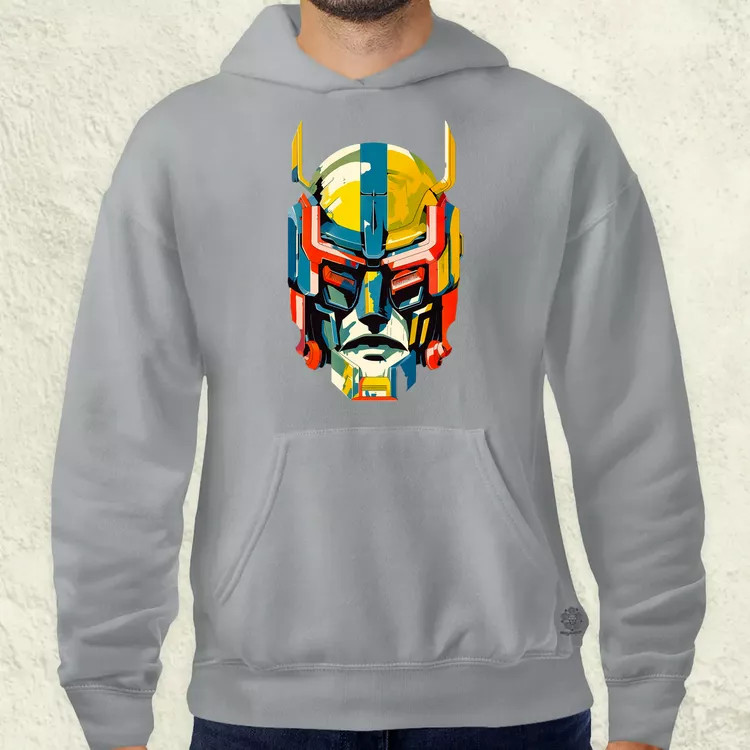 Szimetrikus mecha fej v1 férfi pulóver