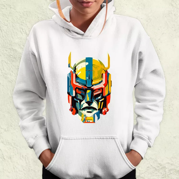 Szimetrikus mecha fej v1 női pulóver