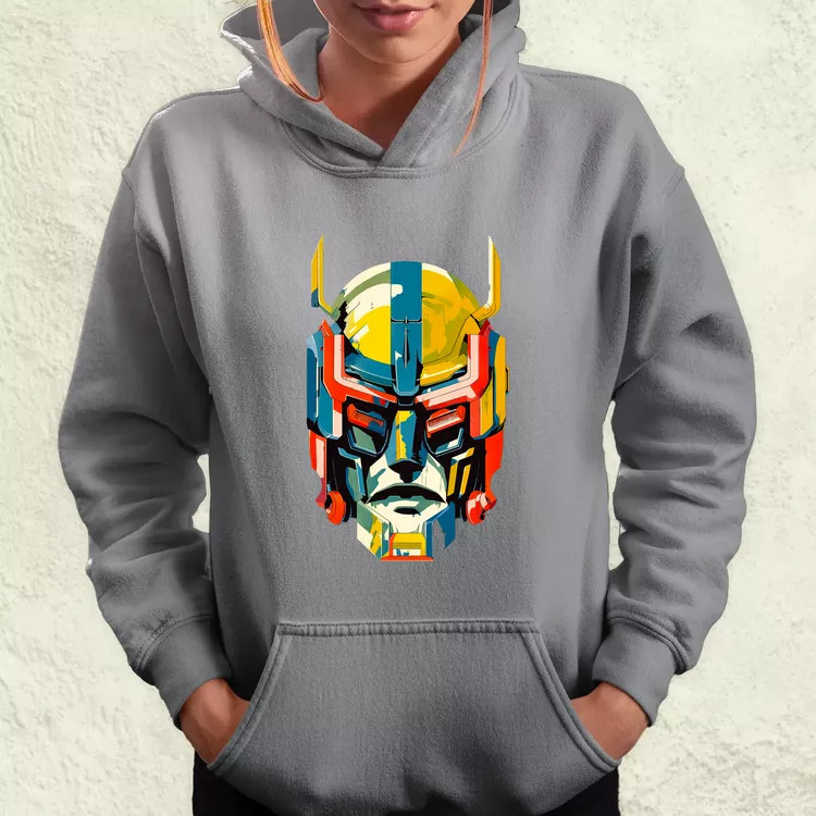 Szimetrikus mecha fej v1 női pulóver
