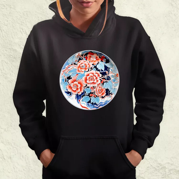 Japán népi porcelán v2 női pulóver
