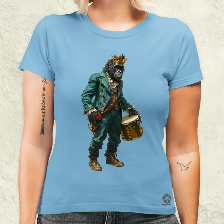 Antropromorf zenész gorilla v1 női póló
