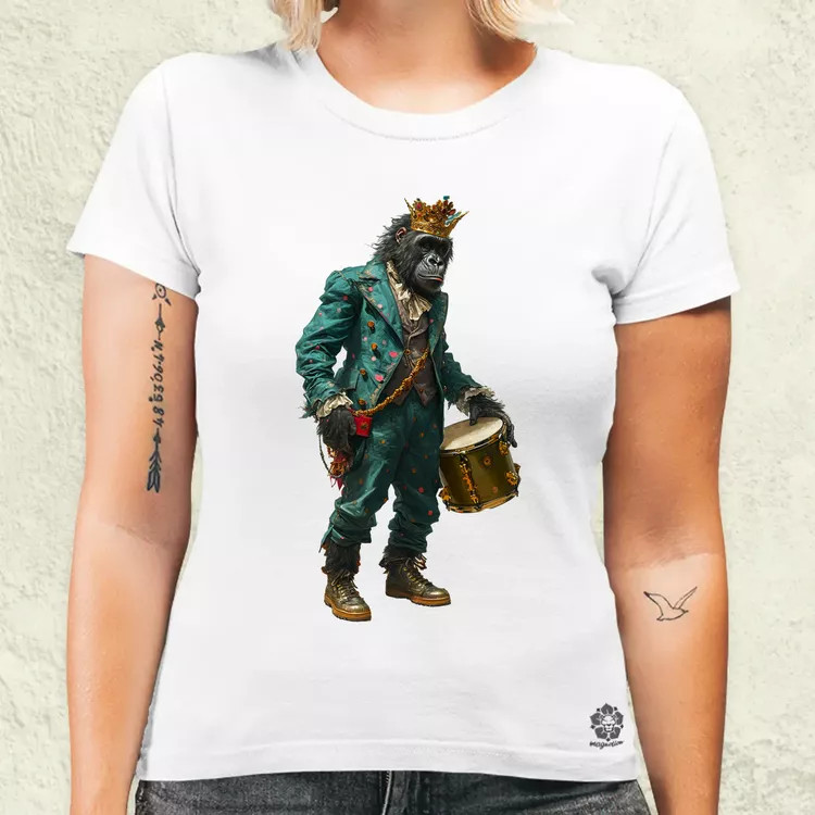 Antropromorf zenész gorilla v1 női póló