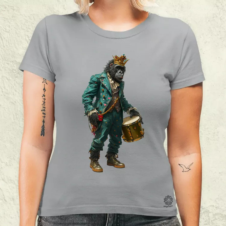 Antropromorf zenész gorilla v1 női póló