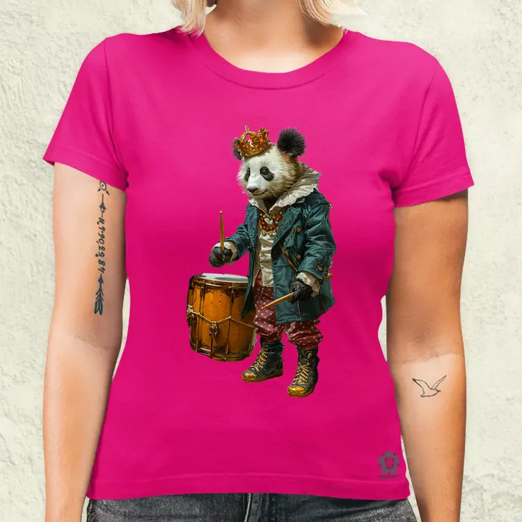 Antropromorf zenész panda v1 női póló
