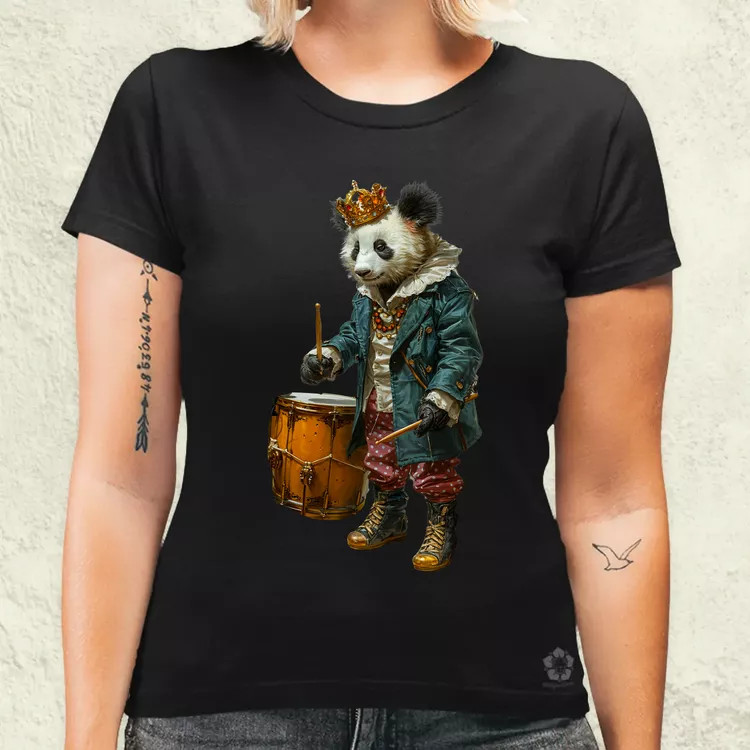 Antropromorf zenész panda v1 női póló