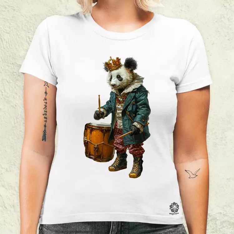 Antropromorf zenész panda v1 női póló