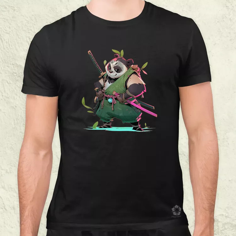 Chibi panda szamuráj v1 férfi póló