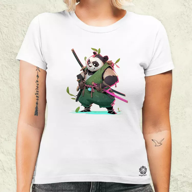 Chibi panda szamuráj v1 női póló
