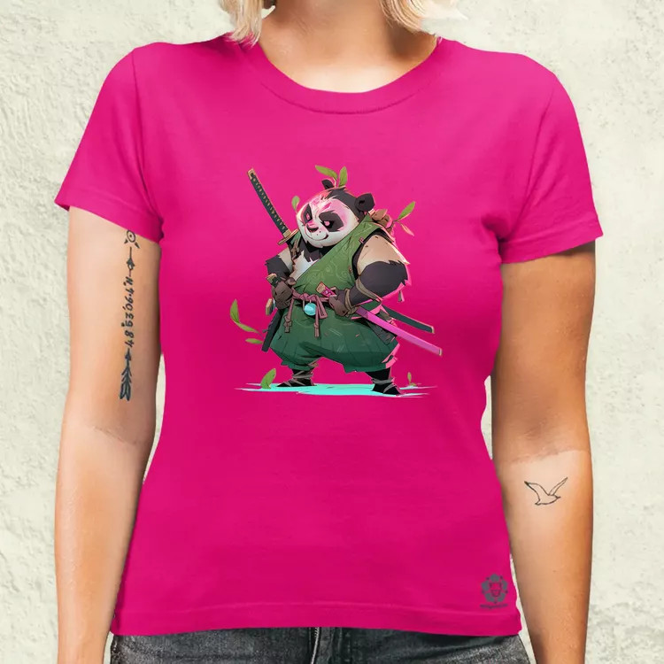 Chibi panda szamuráj v1 női póló