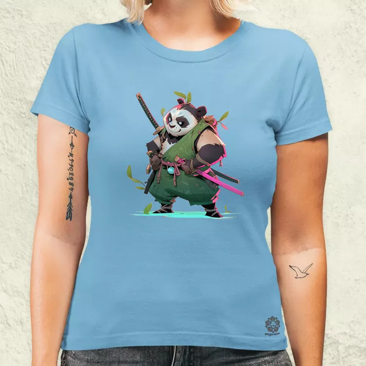 Chibi panda szamuráj v1 női póló