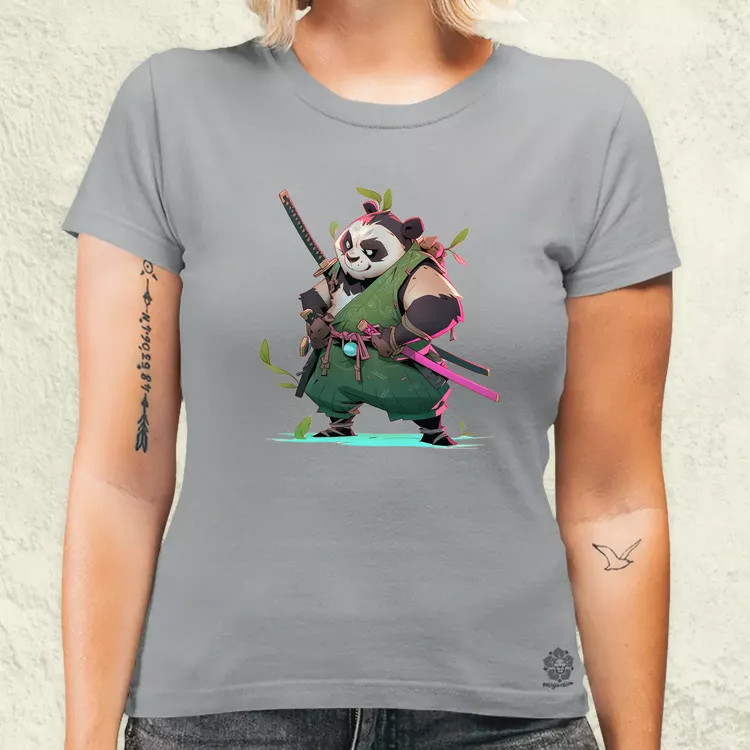 Chibi panda szamuráj v1 női póló
