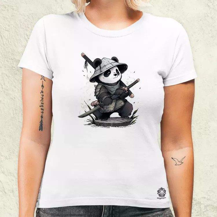 Chibi panda szamuráj v3 női póló