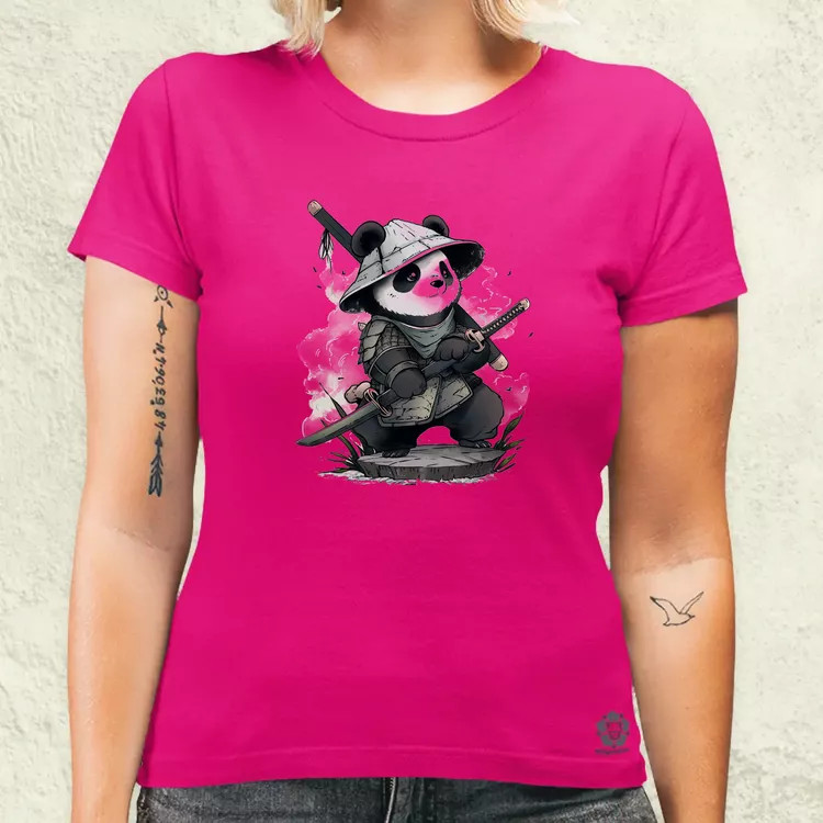 Chibi panda szamuráj v3 női póló
