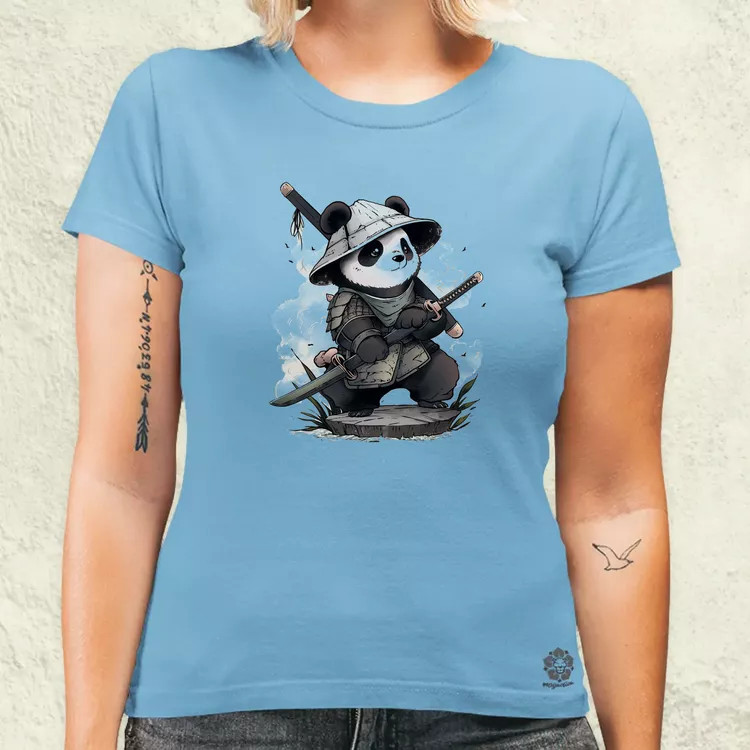 Chibi panda szamuráj v3 női póló