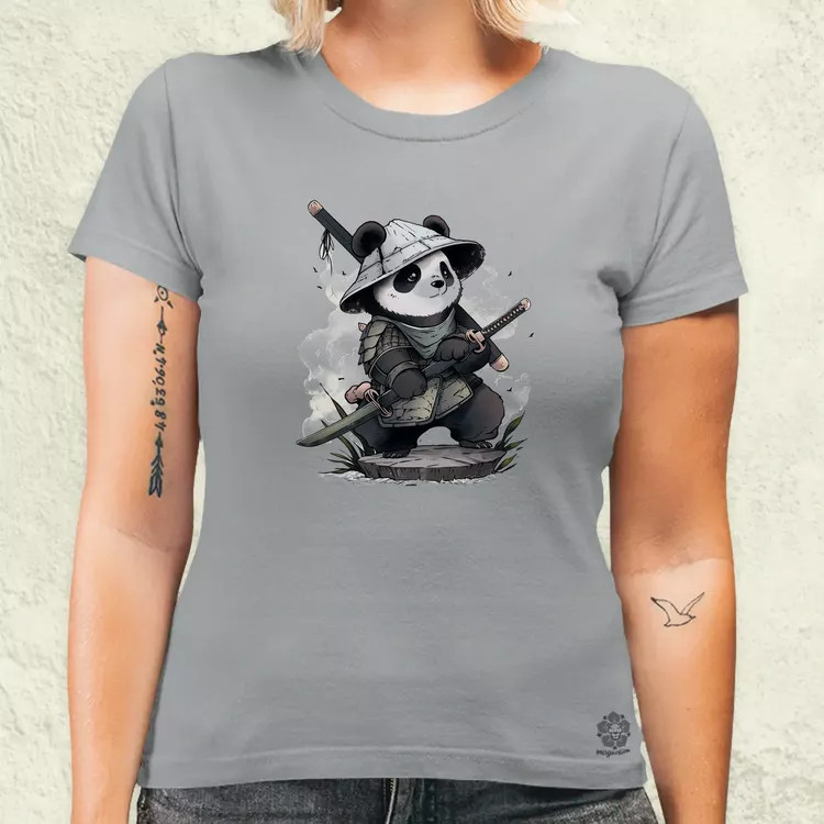 Chibi panda szamuráj v3 női póló