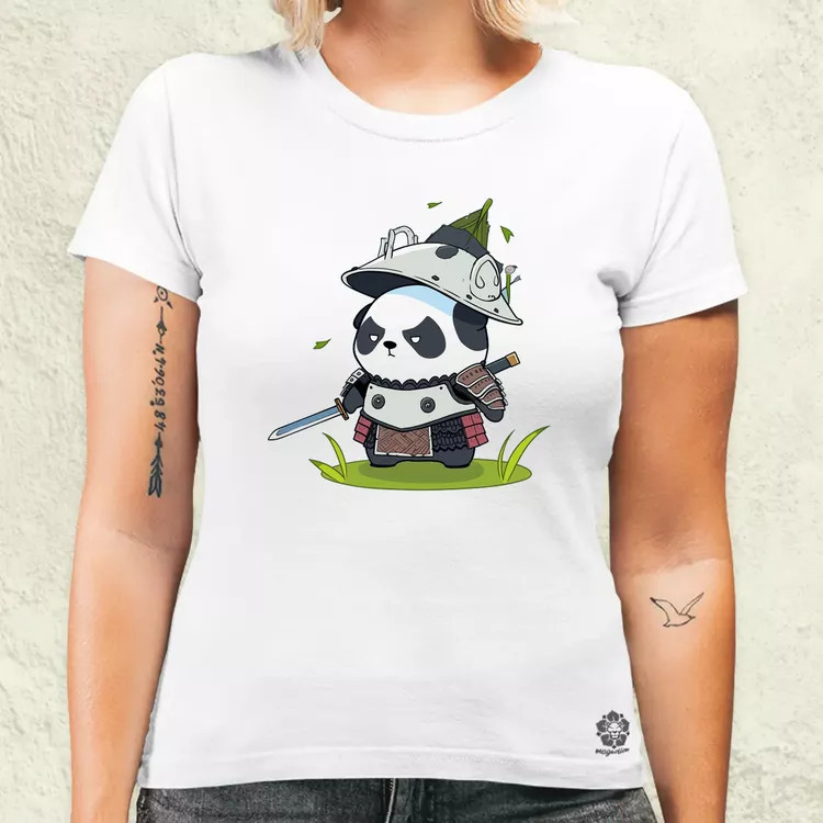 Chibi panda szamuráj v5 női póló
