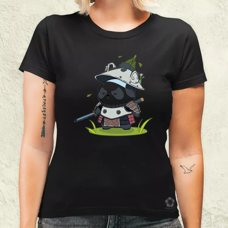 Chibi panda szamuráj v5 női póló