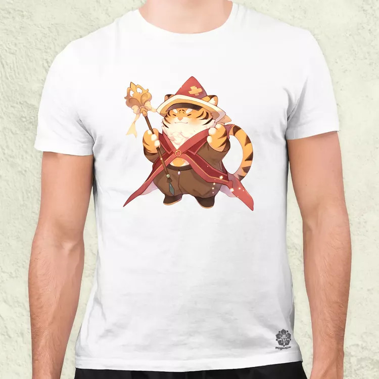 Chibi tigris varázsló v3 férfi póló