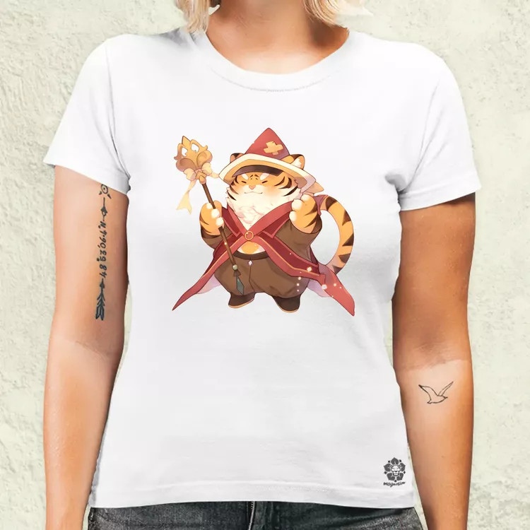 Chibi tigris varázsló v3 női póló